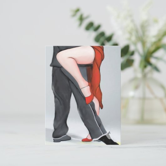 Red Tango Shoe Briefkaart (Staand voorkant)