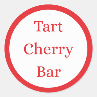 RED Tart Cherry Bar Flavor Round Sticker