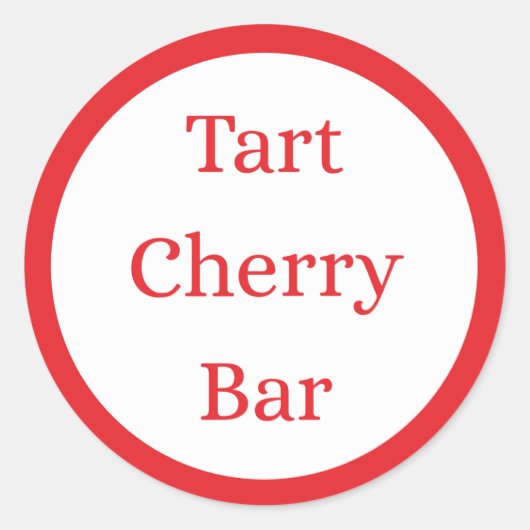 RED Tart Cherry Bar Flavor Round Sticker (Voorkant)