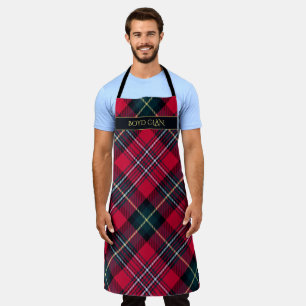 Red Tartan Apron met jouw tekst Schort