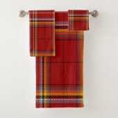 Red Tartan Bath Towel Set Bad Handdoek (Insitu)