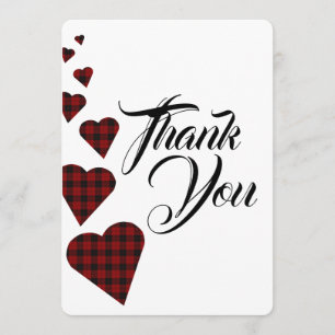Red Tartan bedankje Bedankkaart