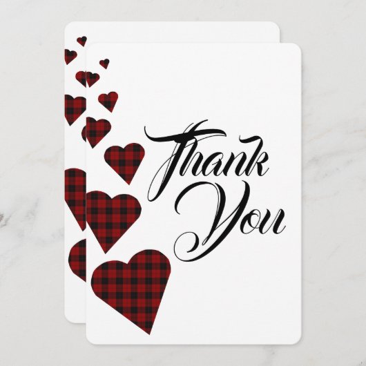 Red Tartan bedankje Bedankkaart (Voorkant / Achterkant)
