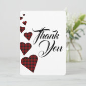 Red Tartan bedankje Bedankkaart (Staand voorkant)