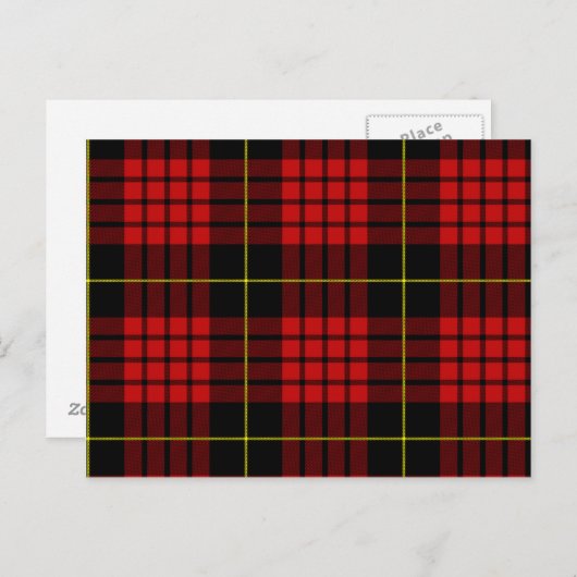 Red Tartan Briefkaart (Voorkant / Achterkant)
