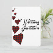 Red Tartan bruiloft uitnodiging (Staand voorkant)