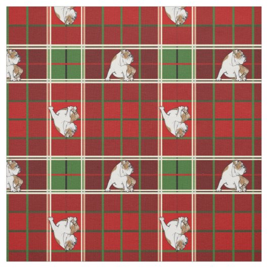 Red Tartan Bulldog Stof (Swatch)