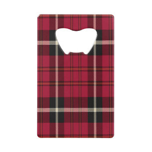 Red Tartan Creditcard Fles Open Creditkaart Flessenopener