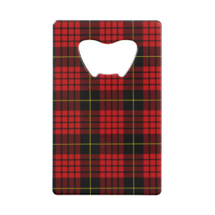 Red Tartan Creditcard Fles Open Creditkaart Flessenopener