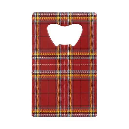 Red Tartan Creditcard Fles Open Creditkaart Flessenopener (Voorkant)