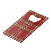 Red Tartan Creditcard Fles Open Creditkaart Flessenopener (Achterkant Gekanteld)