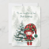 Red Tartan Daughter First Christmas  Notitiekaartje (Voorkant)