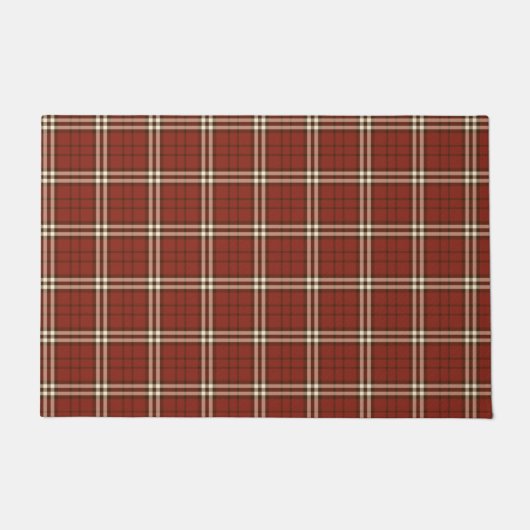 Red Tartan Doormat Deurmat (Voorkant)