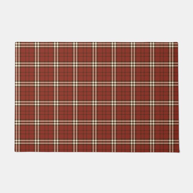 Red Tartan Doormat Deurmat (Voorkant)