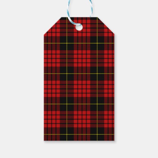 Red Tartan Gift Labels Cadeaulabel (Voorkant)