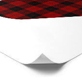 Red Tartan Heart Wedding Hashtag Sign Poster (Hoek)