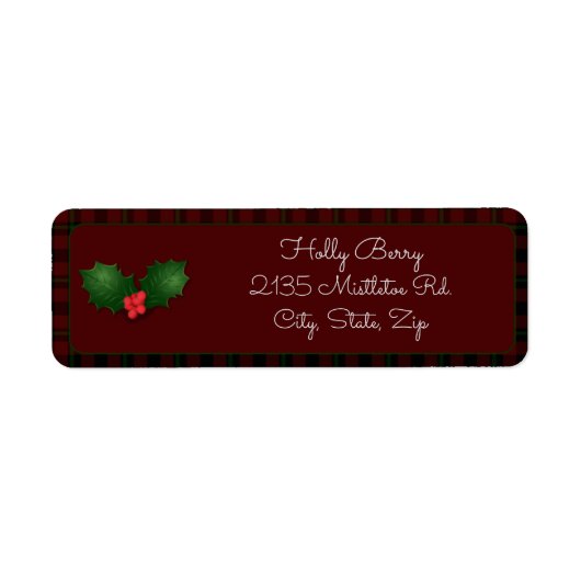 Red Tartan Holly Etiket (Voorkant)