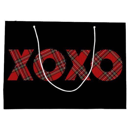 Red Tartan kerst Hoho Groot Cadeauzakje (Achterkant)