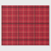 Red Tartan Kerst Vakantie inpakpapier (Vlak)
