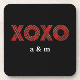 Red Tartan Kerstpatroon Bier Onderzetter