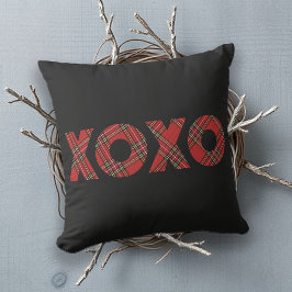 Red Tartan Kerstpatroon Buitenkussen