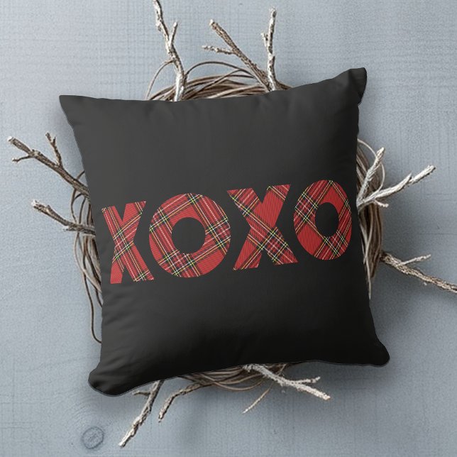 Red Tartan Kerstpatroon Buitenkussen (Creator heeft geüpload)