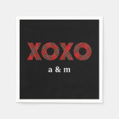 Red Tartan Kerstpatroon Servet (Voorkant)