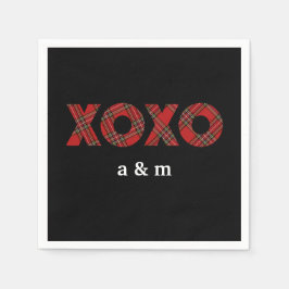 Red Tartan Kerstpatroon Servet