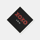 Red Tartan Kerstpatroon Servet (Hoek)