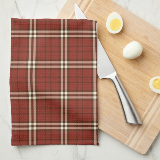 Red Tartan Kitchen Towel Theedoek (Quarter Fold)