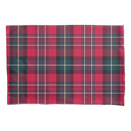Red Tartan Kussensloop (Voorkant-Links)