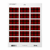Red Tartan Labels (Full Sheet)