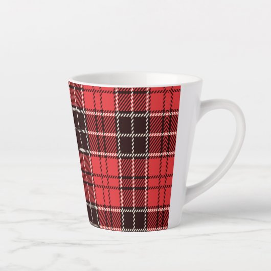 Red Tartan Latte Mok (Rechts)