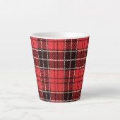 Red Tartan Latte Mok (Voorkant)