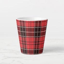 Red Tartan Latte Mok
