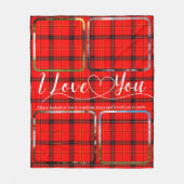 Red Tartan Love Couples Foto collage Fleece Deken (Voorkant)