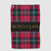 Red Tartan met naam of Initiaal(en) Golfhanddoek (Voorkant)