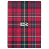 Red Tartan met uw Initiaal(en) Klembord (Achterkant)
