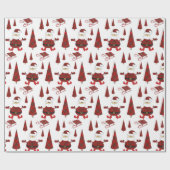 Red Tartan Mode Santa Pattern Cadeaupapier (Vlak)