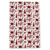 Red Tartan Mode Santa Pattern Medium Cadeauzakje (Voorkant)