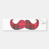 Red Tartan Mustache Bumpersticker (Voorkant)