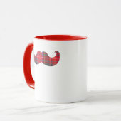 Red Tartan Mustache Mok (Voorkant links)