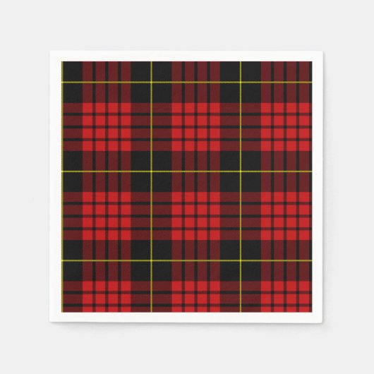 Red Tartan Paper Napkins Servetten (Voorkant)