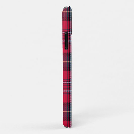 Red Tartan Phone Case met naam of Initiaal (Achterkant/rechts)