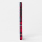 Red Tartan Phone Case met naam of Initiaal (Achterkant/links)