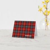 red tartan plaid bedankt kaart (Gele Bloem)