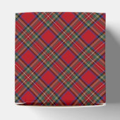 Red Tartan Plaid Christmas Bear Birthday Favor Box Bedankdoosjes (Bovenkant)