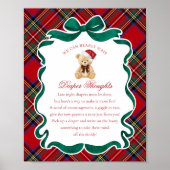 Red Tartan Plaid Christmas Bear Diaper Thoughts Poster (Voorkant)