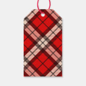 Red Tartan Plaid Dank u vakantie cadeau label Cadeaulabel (Achterkant)