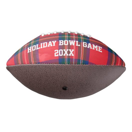 Red Tartan Plaid Holiday Football Game Souvenir (Gedraaid 270)